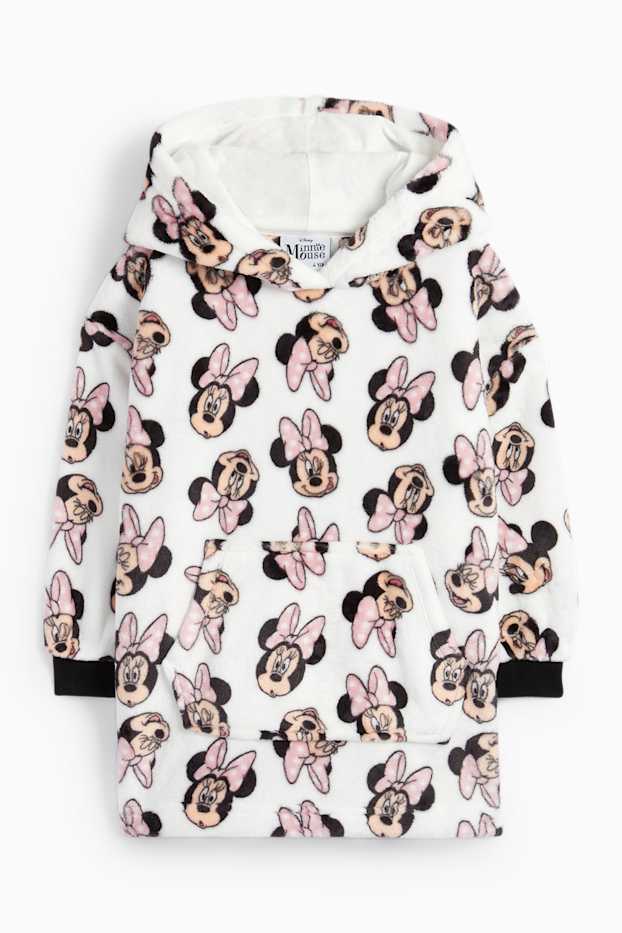 Enfants filles - Minnie Mouse - couverture à capuche - crème