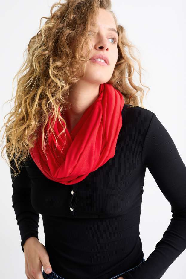 Damen - Loop Schal - rot