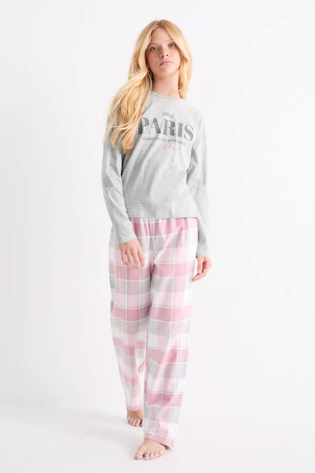 Enfants filles - Paris - pyjama - 2 pièces - gris