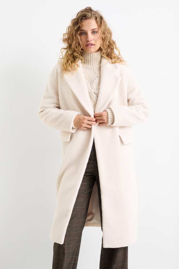 Dames - Mantel - licht beige