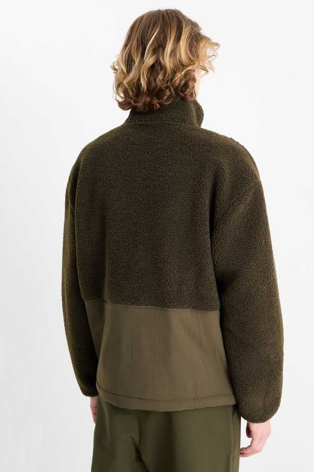 Hommes - Veste en polaire chaude - marron foncé
