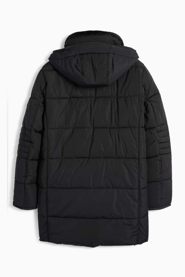 Home - Jaqueta embuatada amb caputxa - impermeable - negre