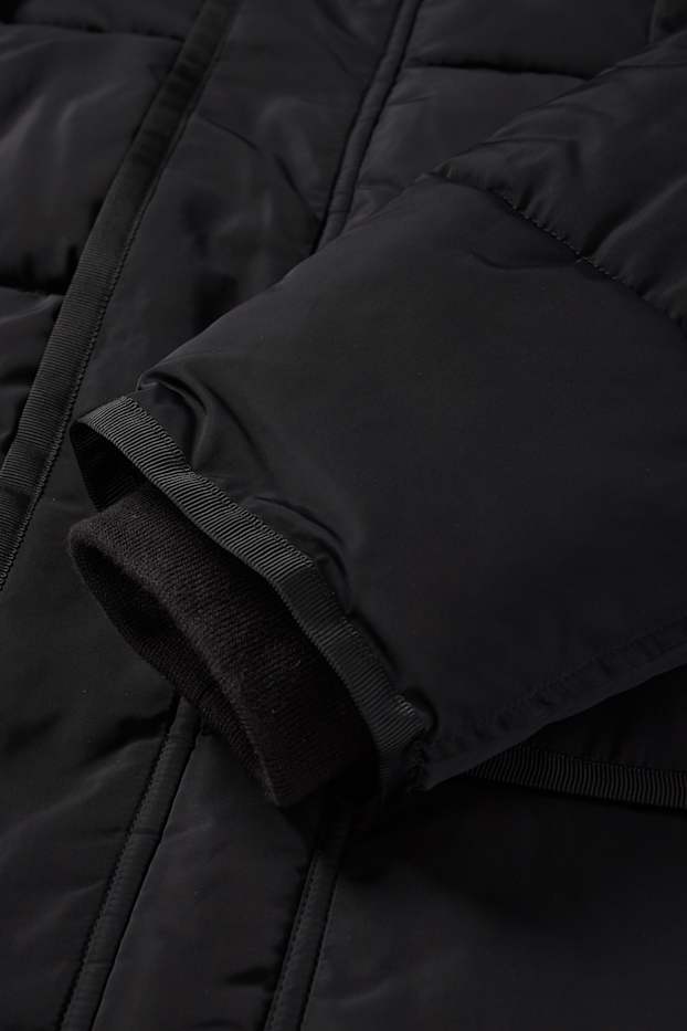 Home - Jaqueta embuatada amb caputxa - impermeable - negre
