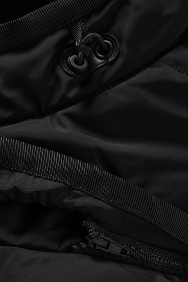 Home - Jaqueta embuatada amb caputxa - impermeable - negre