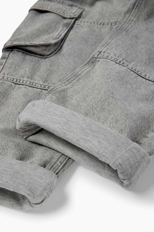 Kinderen: jongens - Cargo jeans - thermojeans - jeanslichtgrijs