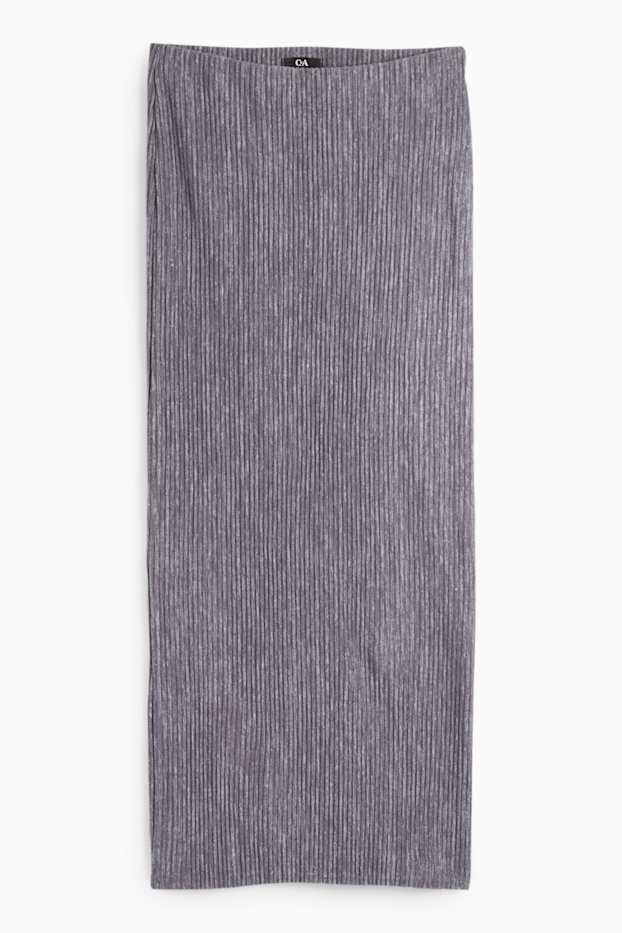 Dona - Faldilla de tub de punt - acanalada - gris