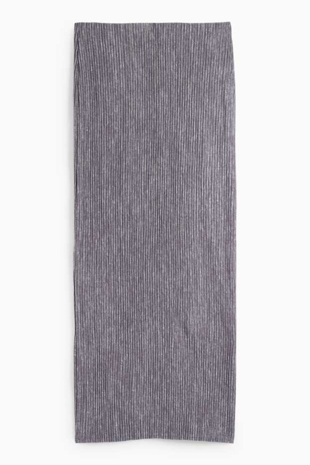 Dona - Faldilla de tub de punt - acanalada - gris
