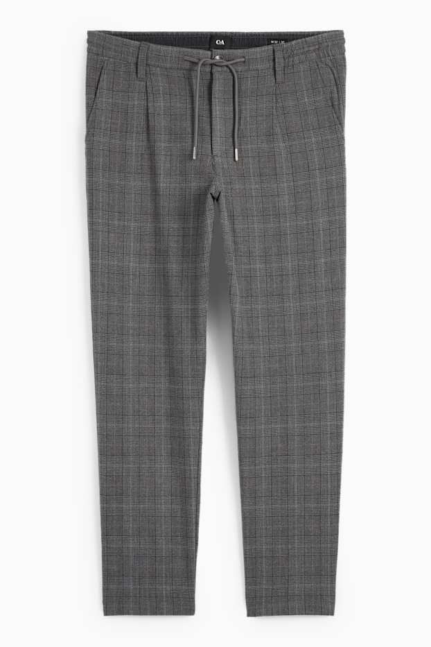 Home - Pantalons xinos - tapered fit - de quadres - gris