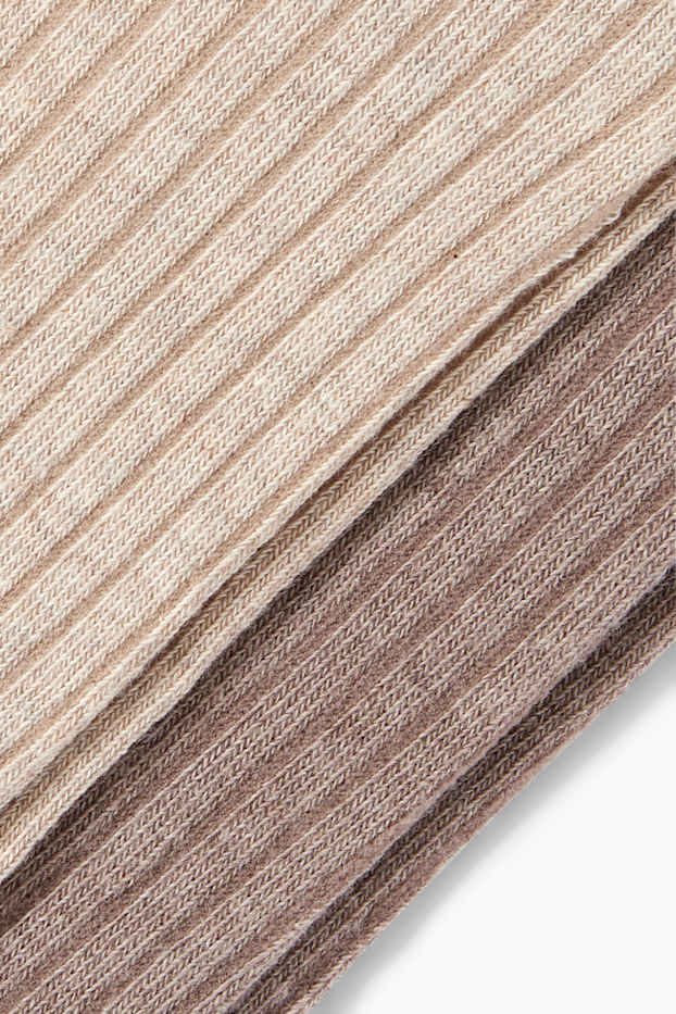 Enfants filles - Lot de 2 paires - collants - côtelé - beige