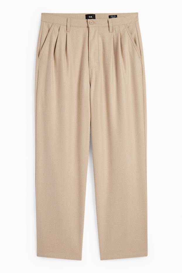 Men - Cloth trousers - relaxed fit - beige