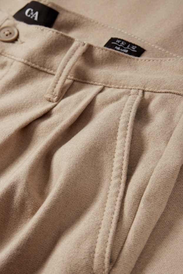 Men - Cloth trousers - relaxed fit - beige