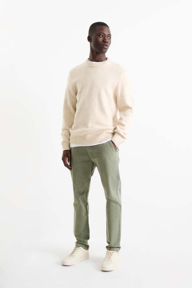 Hommes - Chino - slim fit - Flex - jean vert