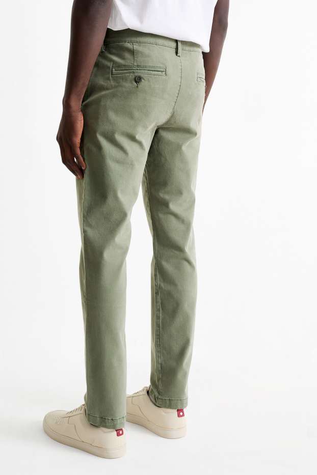 Hommes - Chino - slim fit - Flex - jean vert