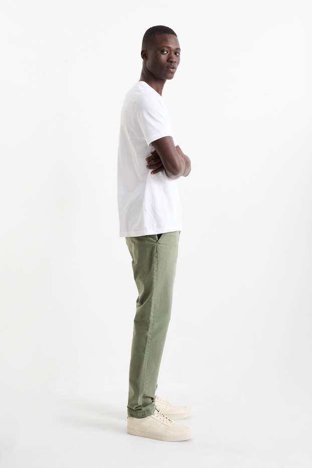 Hommes - Chino - slim fit - Flex - jean vert