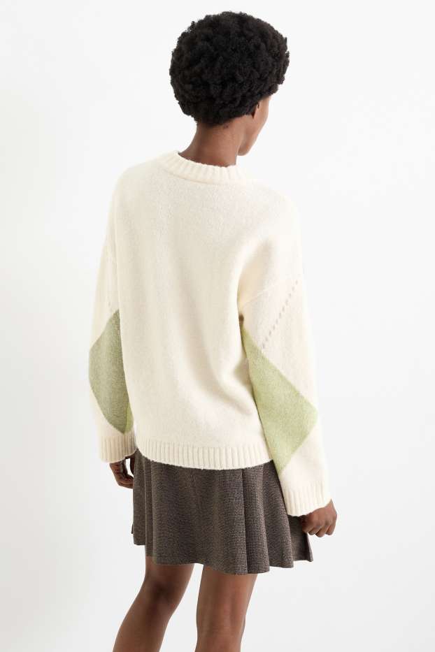 Femei - Pulover - cu model - verde mentă