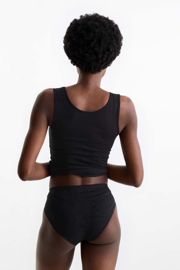 Women - Multipack of 3 - knickers - seamless - black