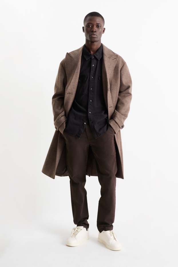 Hommes - Chino - slim fit - Flex - marron foncé