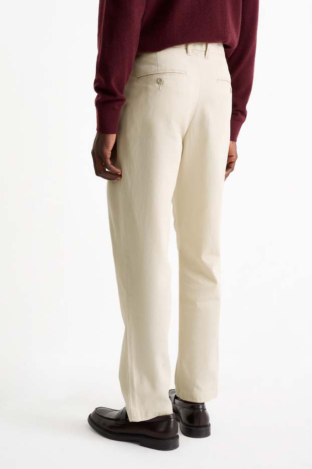 Hommes - Chino - tapered fit - beige clair