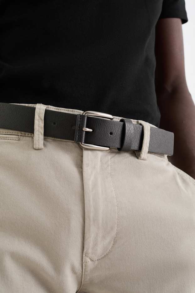 Herren - Gürtel - Lederimitat - schwarz