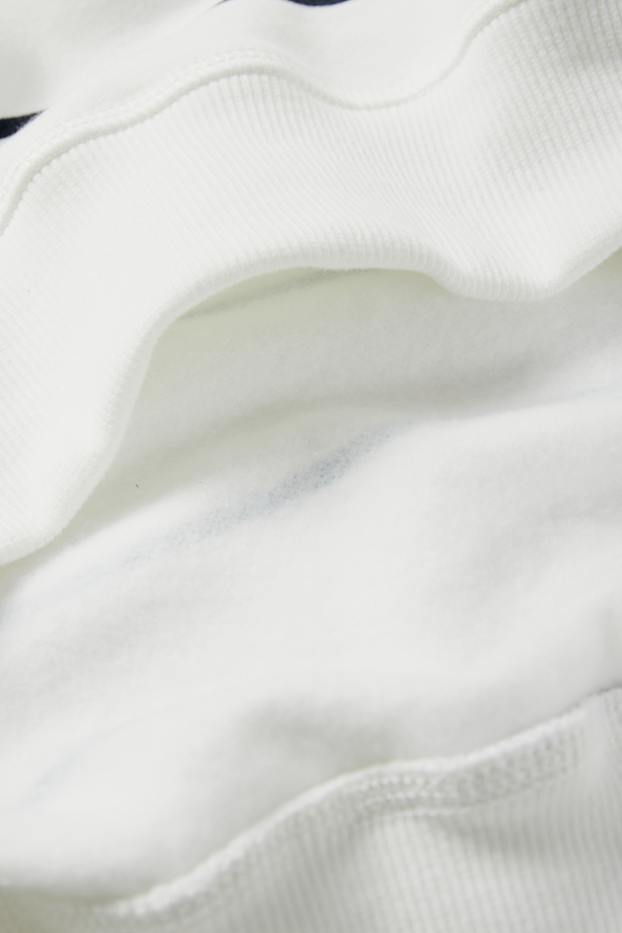 Damen - Sweatshirt - gestreift - weiß