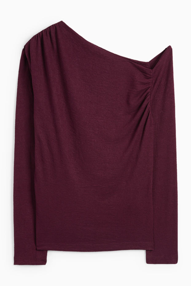 Damen - Langarmshirt - strukturiert - lila