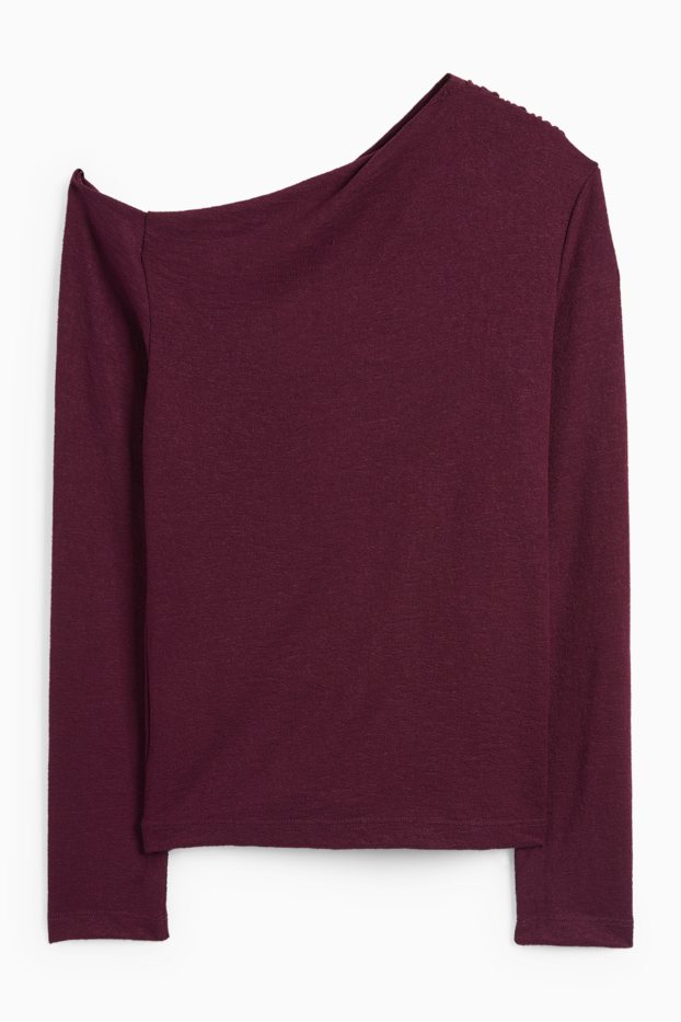 Damen - Langarmshirt - strukturiert - lila