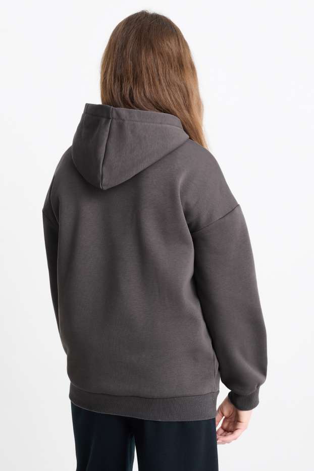 Enfants filles - Lilo & Stitch - sweat à capuche - gris foncé