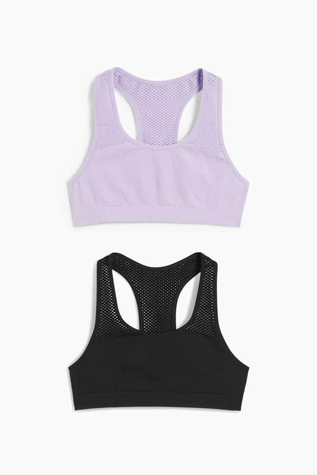 Children Girls - Multipack of 2 - crop top - seamless - violet