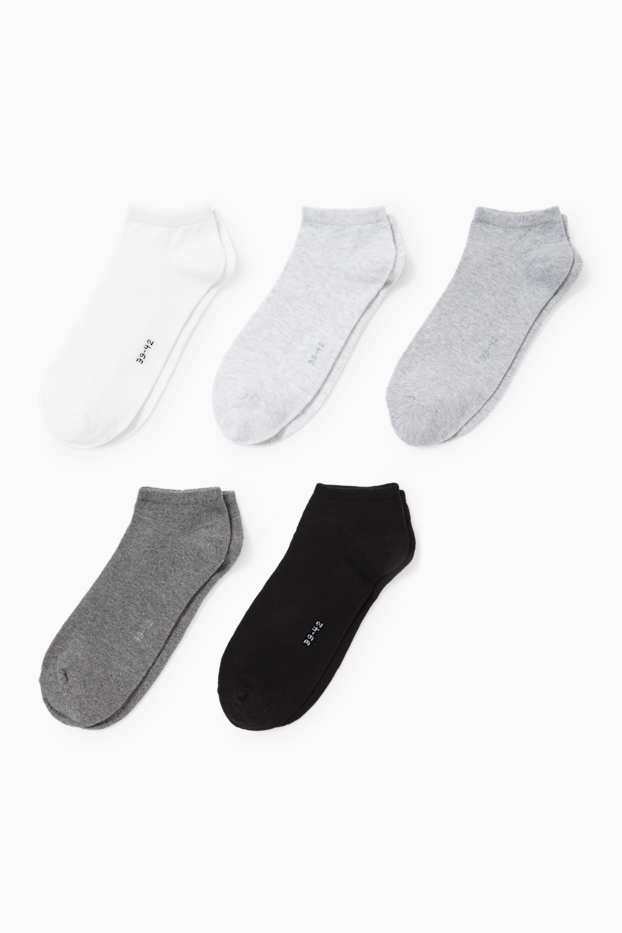 Donna - Confezione da 5 - calzini corti - bianco / nero