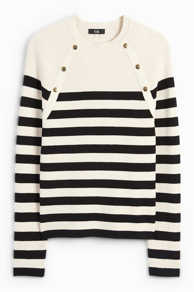 Dona - Jersei - canalé - de ratlles - beix clar