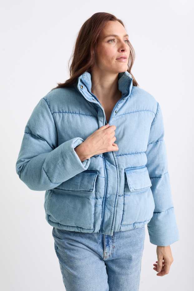 Dona - Jaqueta texana embuatada - texà blau clar