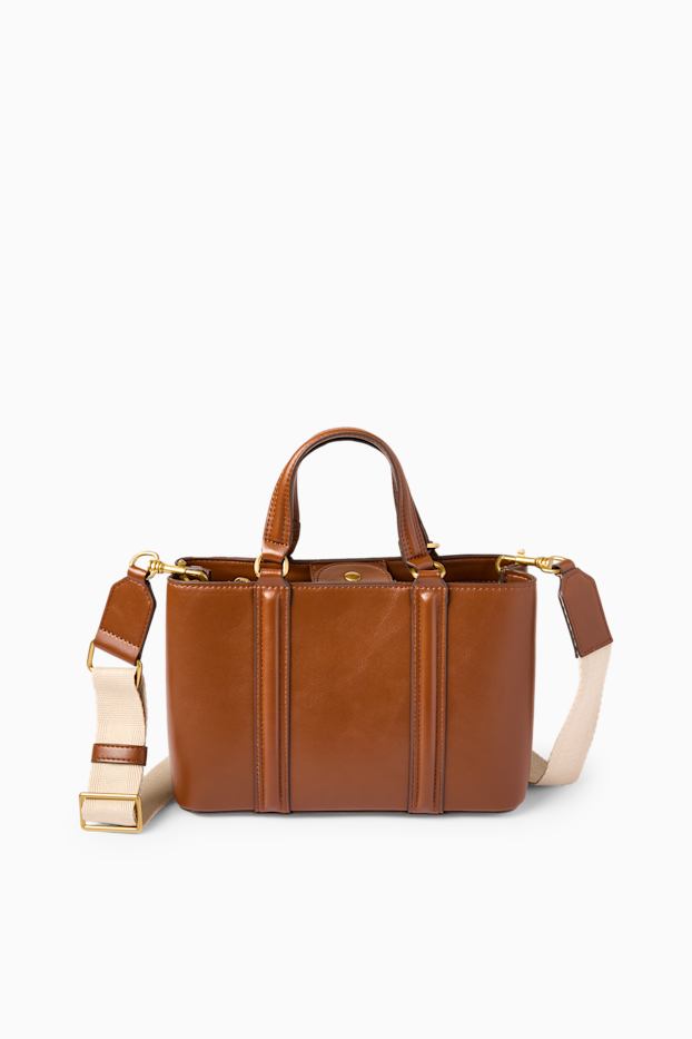 Donna - Borsa a tracolla con spallaccio staccabile - similpelle - marrone