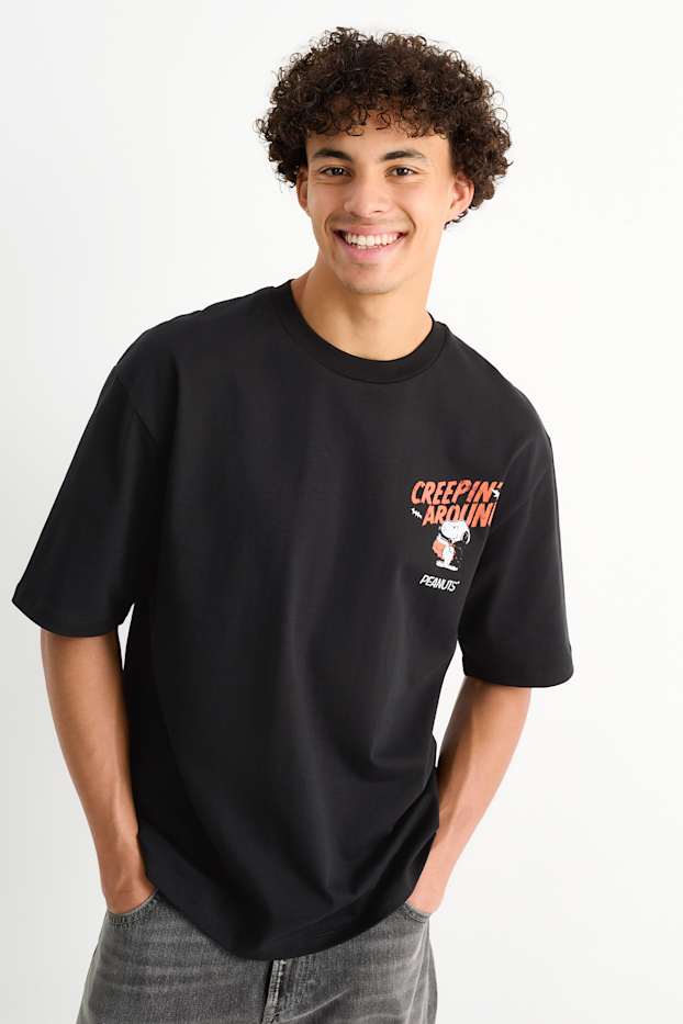 Men - Oversized T-shirt - Snoopy - black