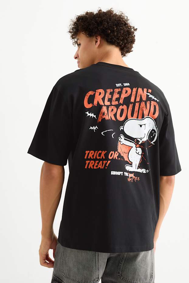 Uomo - T-shirt oversize - Snoopy - nero