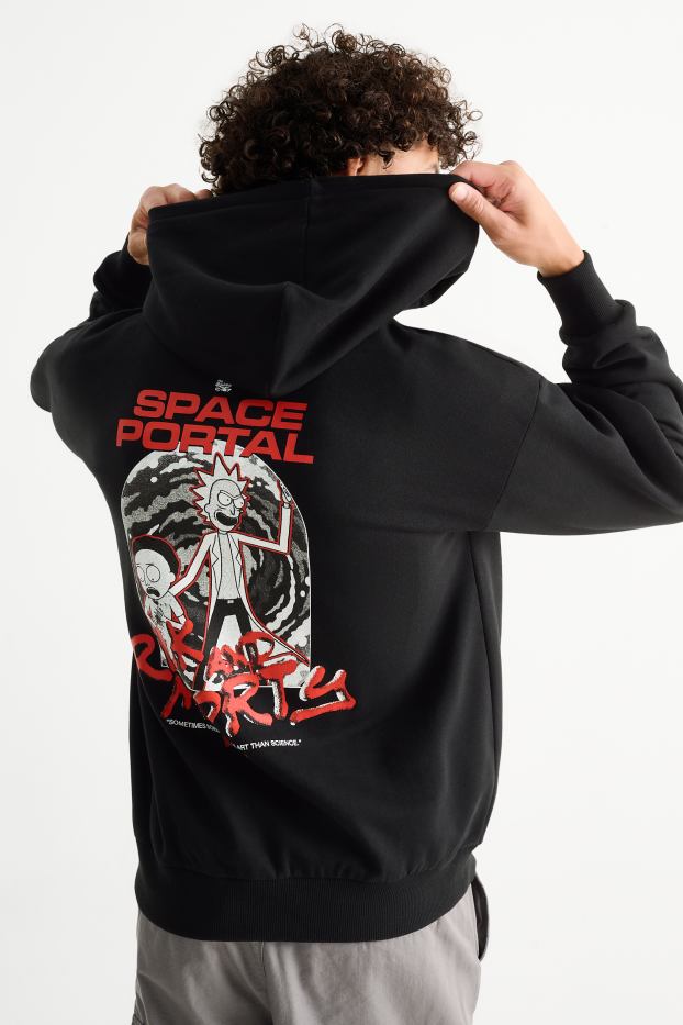 Home - Dessuadora oversized amb caputxa - Rick and Morty - negre