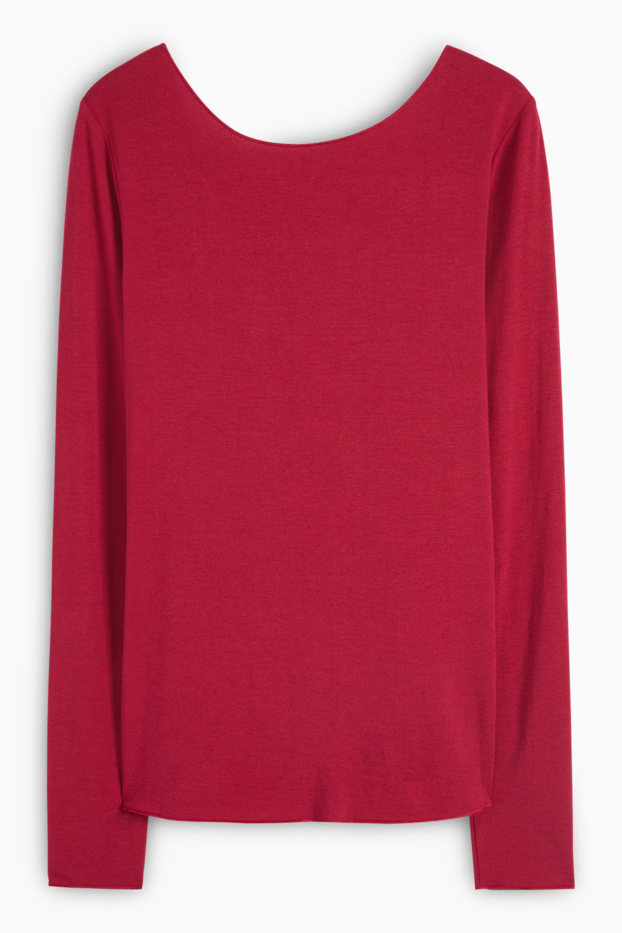 Damen - Unterziehshirt mit Kaschmir-Anteil - dunkelrosa