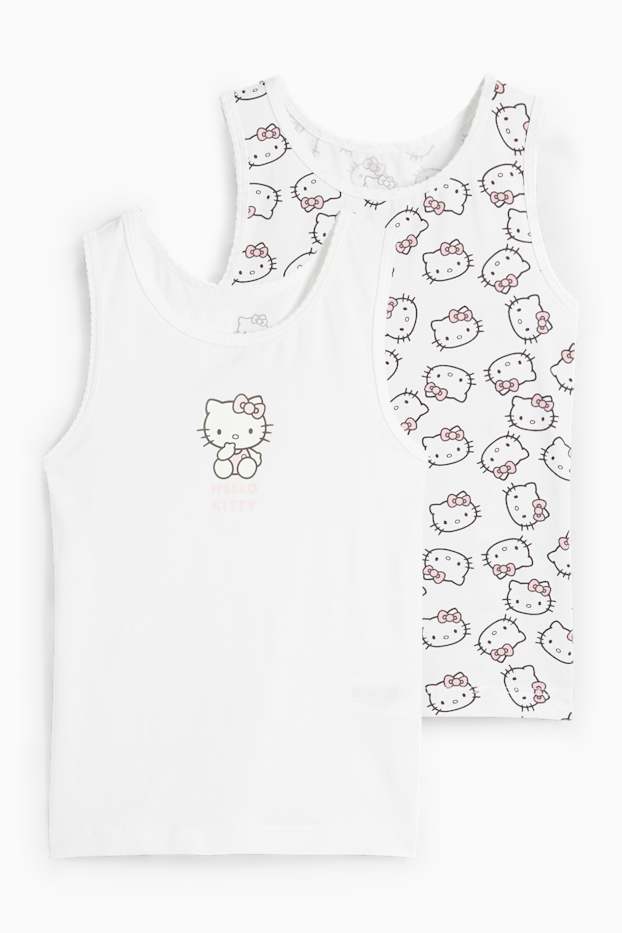 Kinderen: meisjes - Set van 2 - Hello Kitty - singlet - wit
