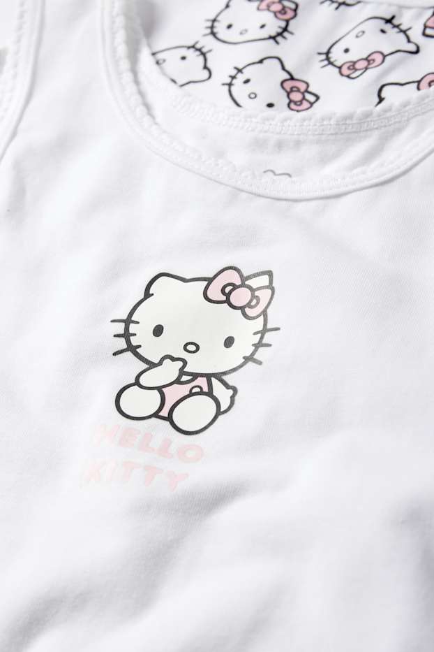 Kinderen: meisjes - Set van 2 - Hello Kitty - singlet - wit
