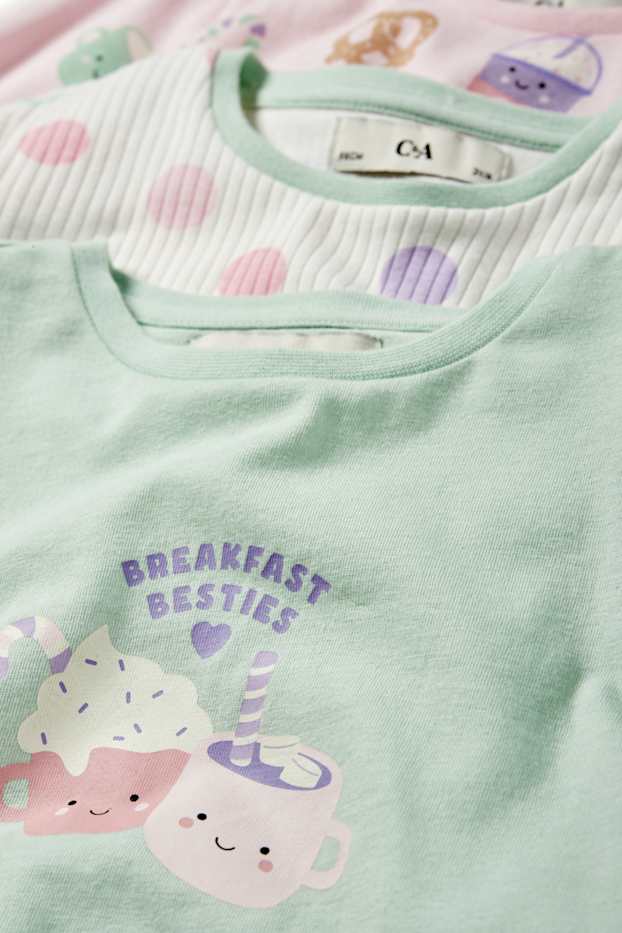 Children Girls - Multipack of 3 - breakfast - pyjamas - 6 piece - rose