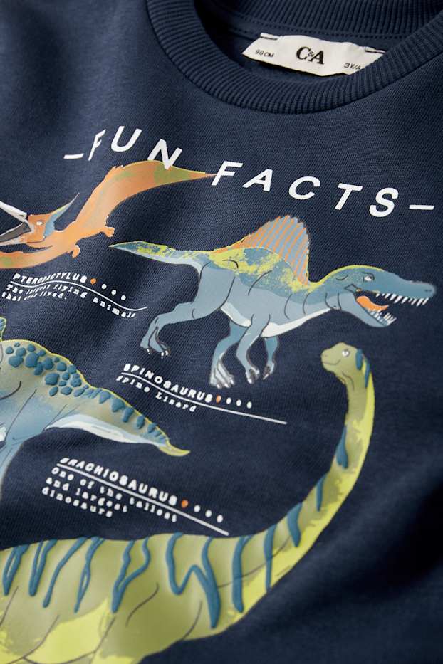 Nen - Dinosaures - dessuadora - blau fosc