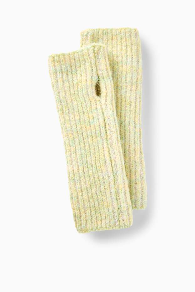 Donna - Scaldapolsi in maglia - a coste - verde chiaro