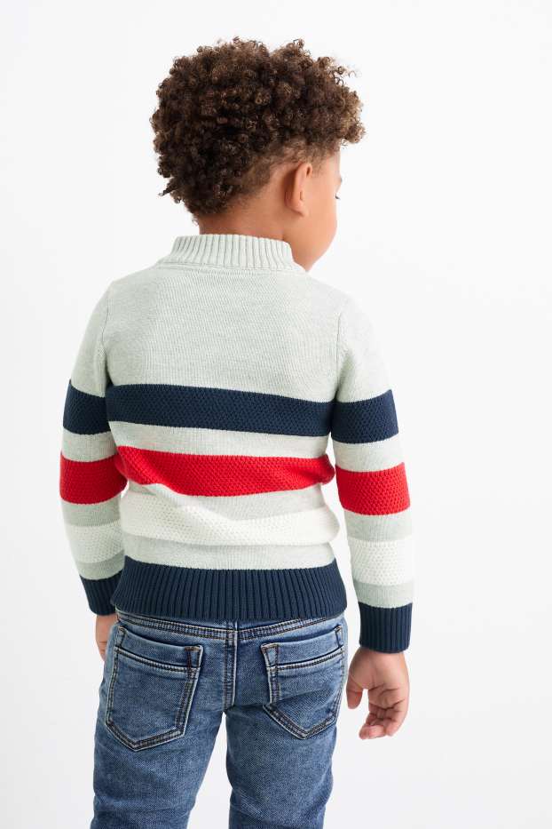 Enfants garçons - La Pat’ Patrouille - Chase, Marcus, Ruben - pullover - à rayures - bleu foncé / gris