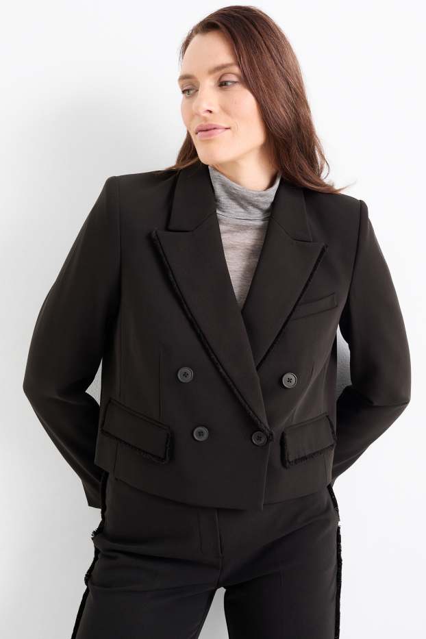 Femmes - Blazer court - cintré - noir
