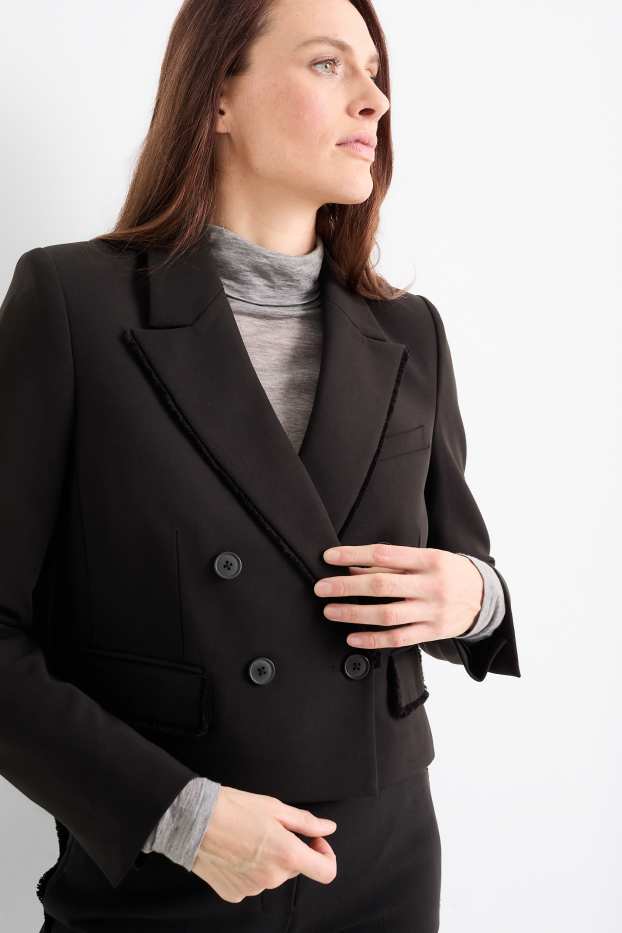 Femmes - Blazer court - cintré - noir
