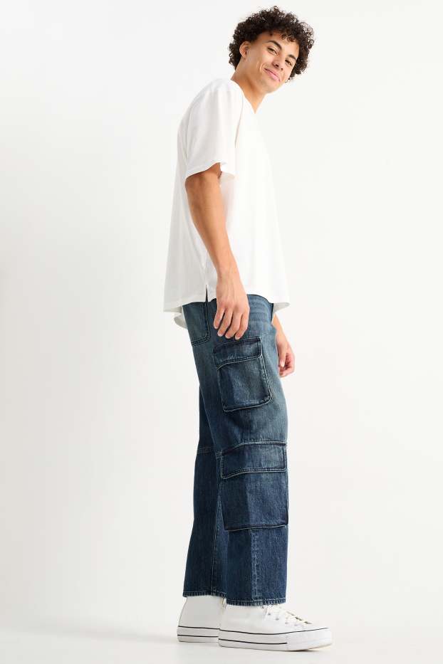 Herren - Cargo Jeans - dunkeljeansblau