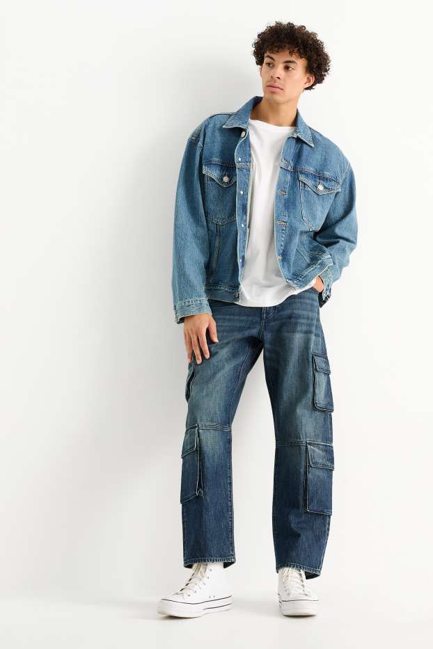 Herren - Cargo Jeans - dunkeljeansblau