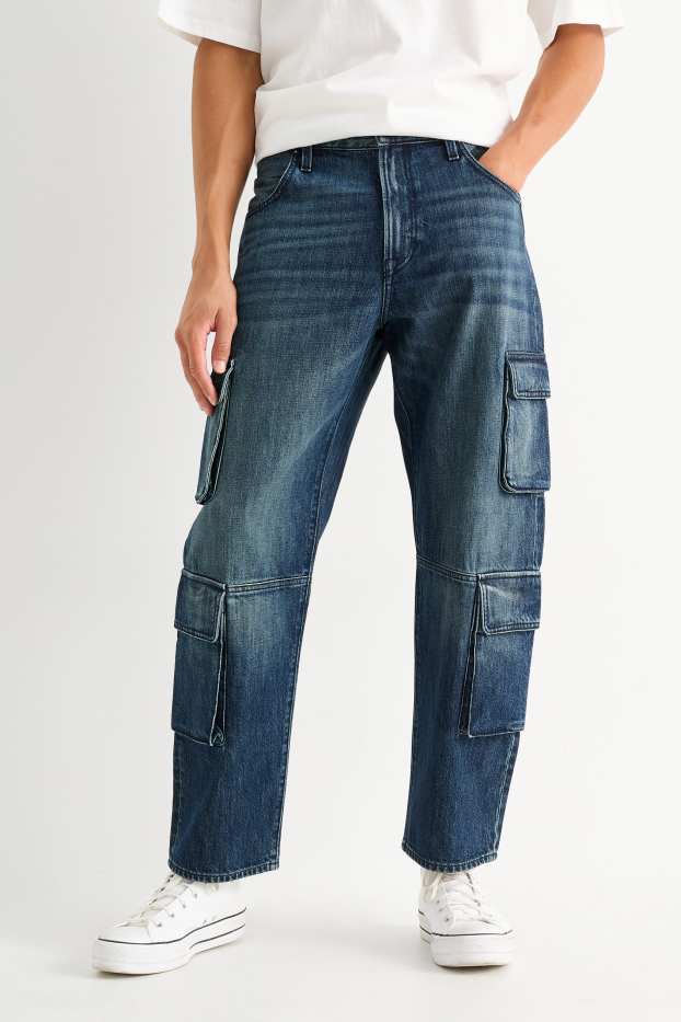 Herren - Cargo Jeans - dunkeljeansblau