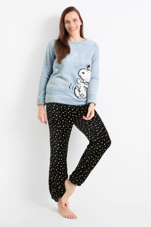 Damen - Winterpyjama - Snoopy - hellblau