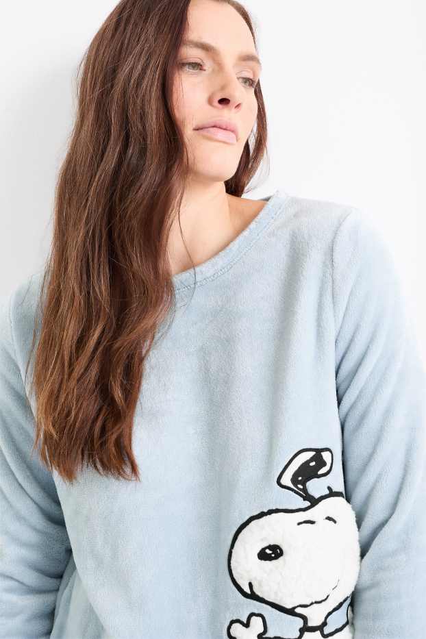 Damen - Winterpyjama - Snoopy - hellblau