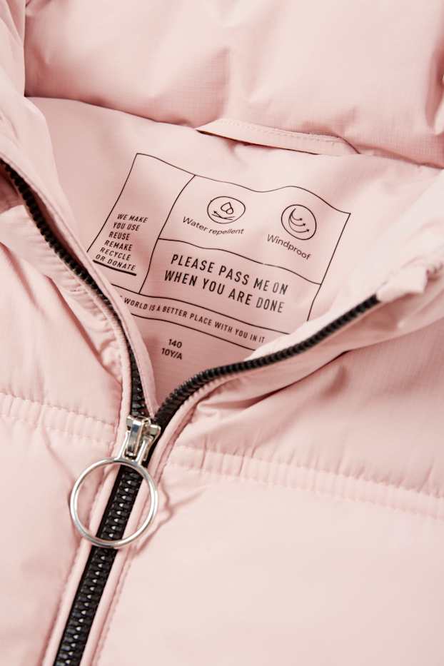 Kinder Mädchen - Steppweste - wasserabweisend - rosa